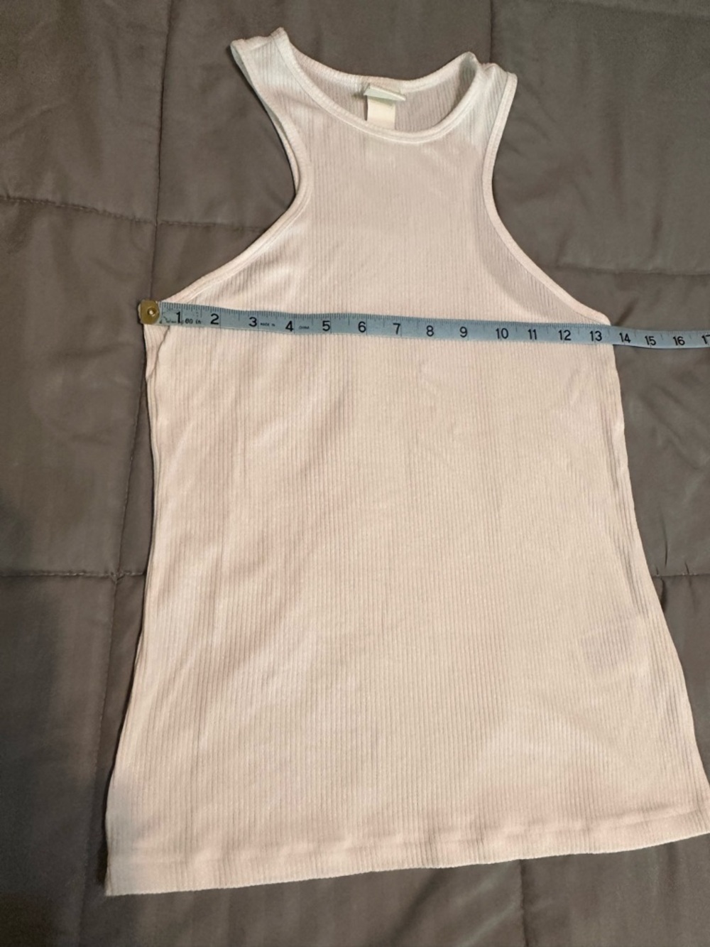 H&M White Ribbed Racerback Tank Top - Picture 4 of 6